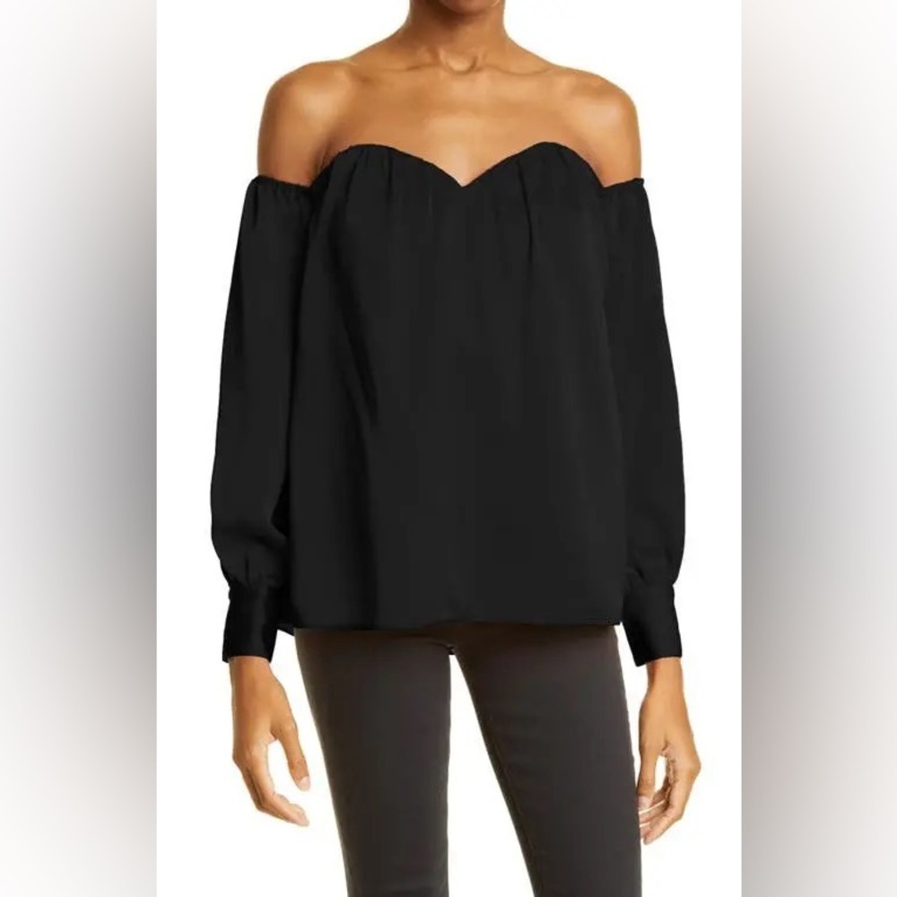 MILLY Willianna Off The Shoulder Satin Top (120)
